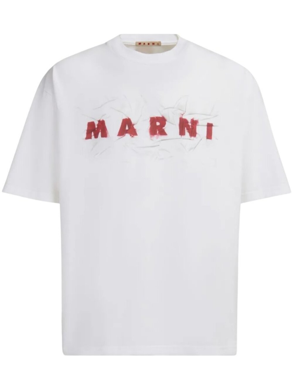 MARNI Size Medium (M) White Red Logo Graphic Short Sleeve T-Shirt